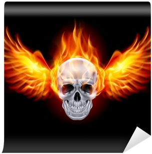 Flaming Skull (400x400), Png Download