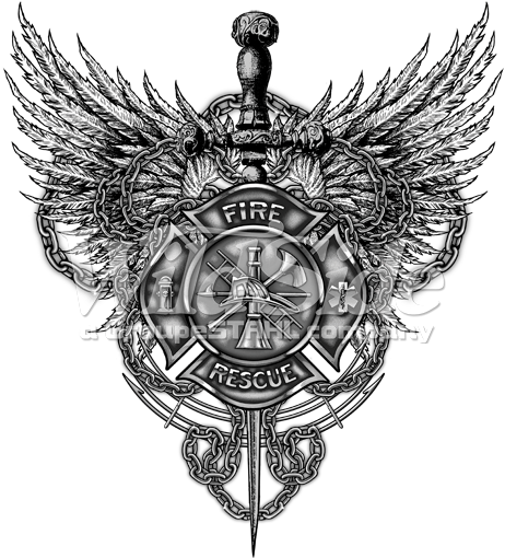 Fire Rescue Sword Wings - Firefighters Kick Ash Shirts (525x525), Png Download