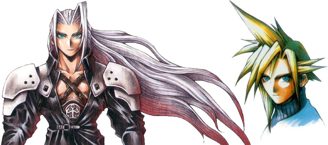 Tetsuya Nomura's Original Final Fantasy Vii Character - Final Fantasy 7 (1200x506), Png Download