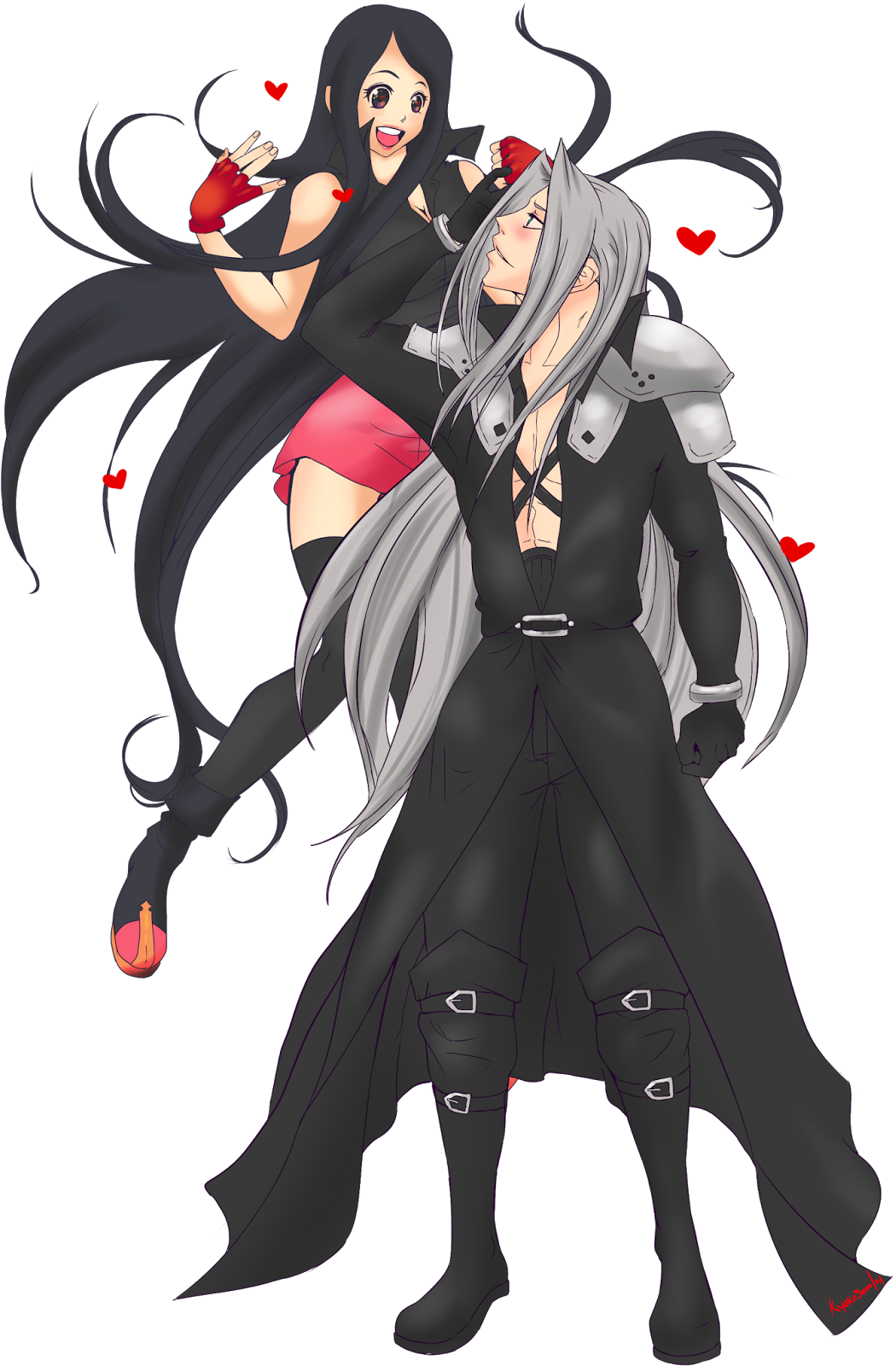 Sephiroth And Kikyo Would Like To Wish You The Holiday's - Cartoon (1103x1600), Png Download