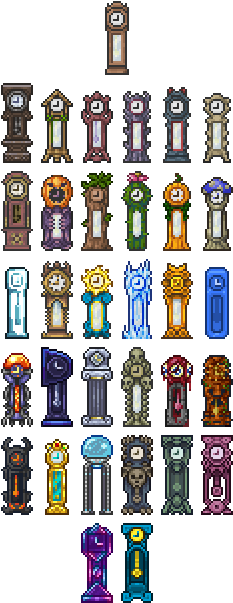 Grandfather Clock[ Edit - Terraria Marble Clock (244x620), Png Download