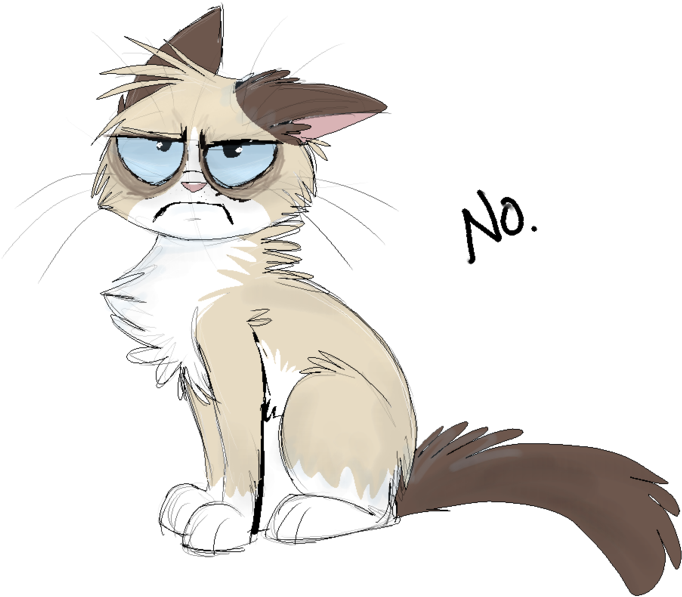 Grumpy Cat By On @ Grumpy Cat - Grumpy Cat Anime (800x695), Png Download