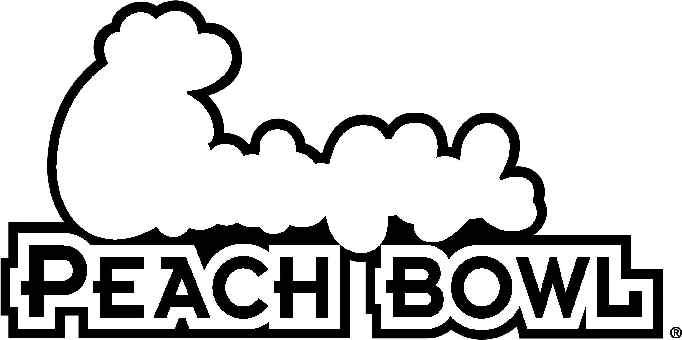 Chick Fil A Peach Bowl Logo Black And White - Chick Fil A Peach Bowl 2000 (2400x2400), Png Download