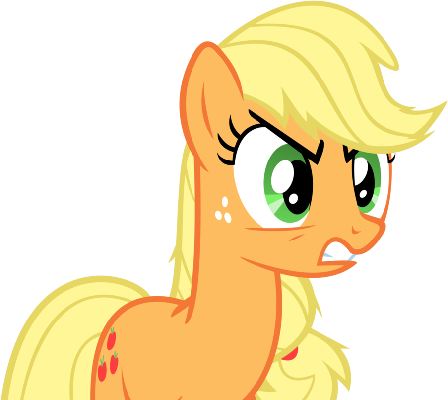 Fanmade Angry Applejack - My Little Pony Apple Jack Angry (966x828), Png Download