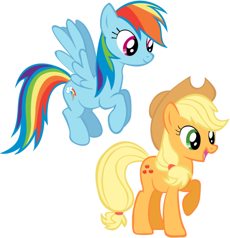 Rainbow Dash And Applejack By Kestrelelk On Deviantart - Apple Jack Rainbow Dash (793x1007), Png Download