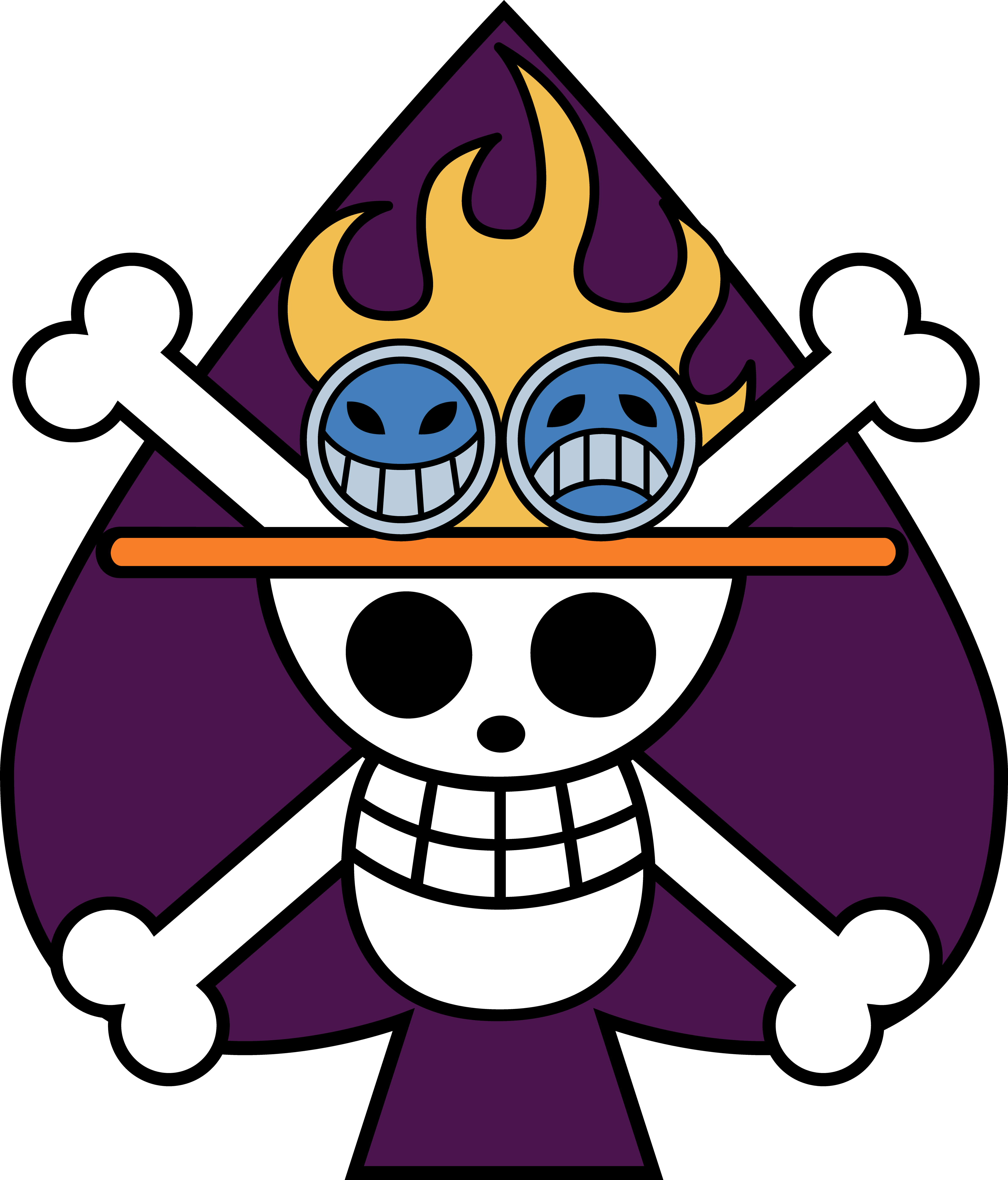 One Piece What Is Your Favorite Jolly Roger - One Piece Jolly Roger Ace (4769x5581), Png Download