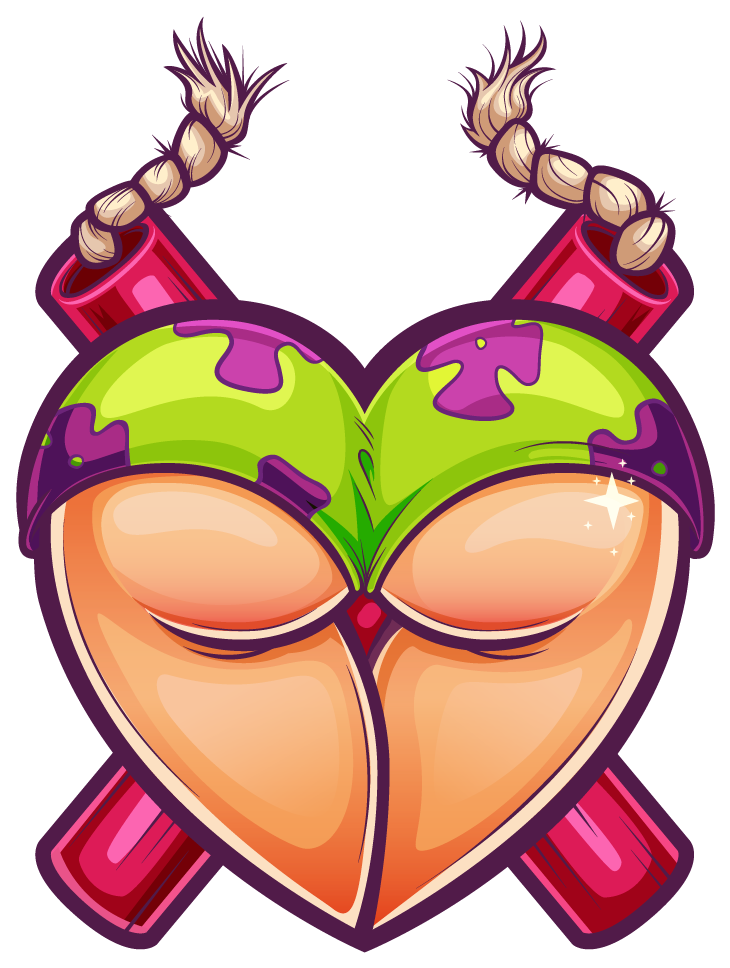 Jolly Roger On Behance - Booty Heart Sticker (993x1013), Png Download