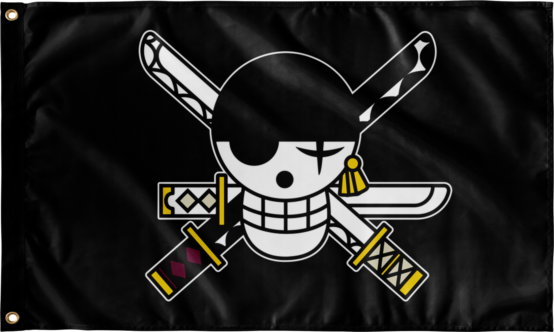 Zoro's Jolly Roger Pirate Flag - Roronoa Zoro (2000x2000), Png Download