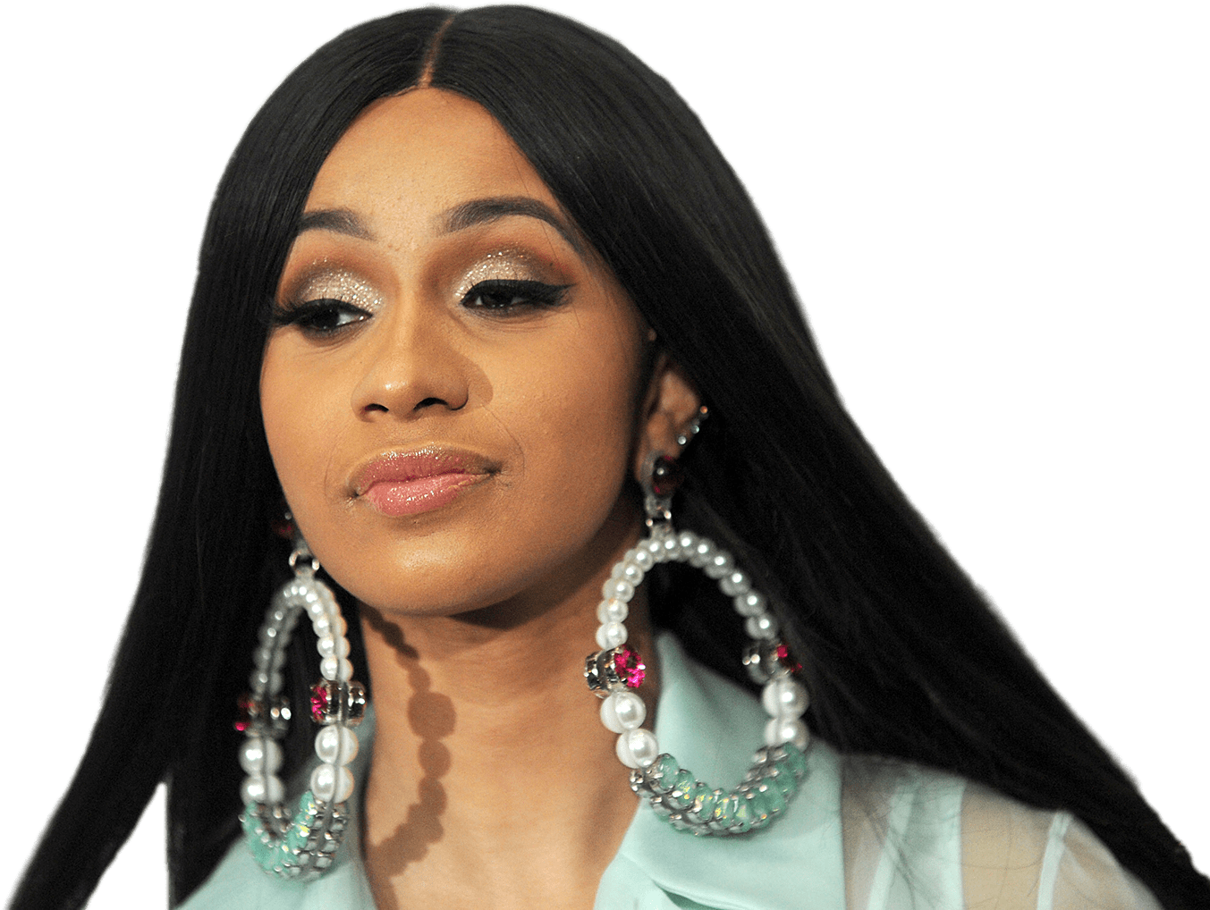 Cardi B Large Earrings - Cardi B Nicki Minaj Interview (1548x1024), Png Download