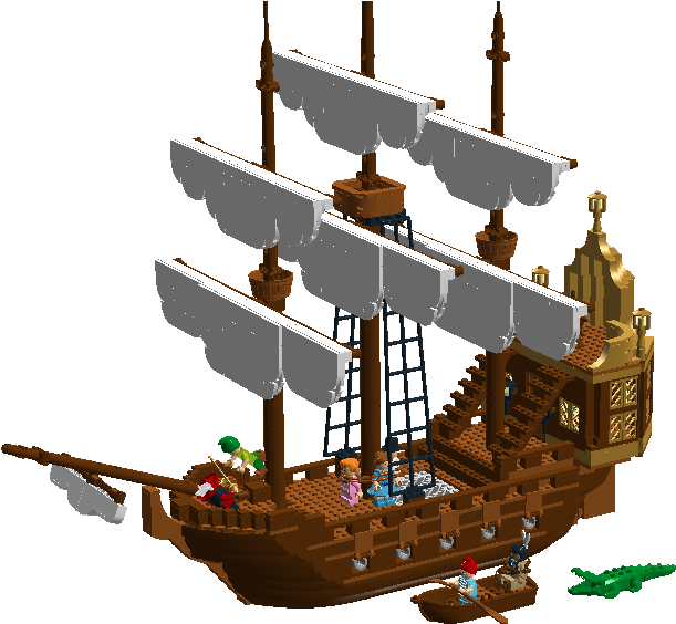 The Jolly Roger From Disney's Peter Pan - Galleon (1040x572), Png Download