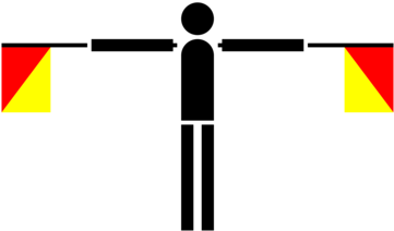 International Maritime Signal Flags Flag Semaphore - Semaphore Romeo (374x340), Png Download