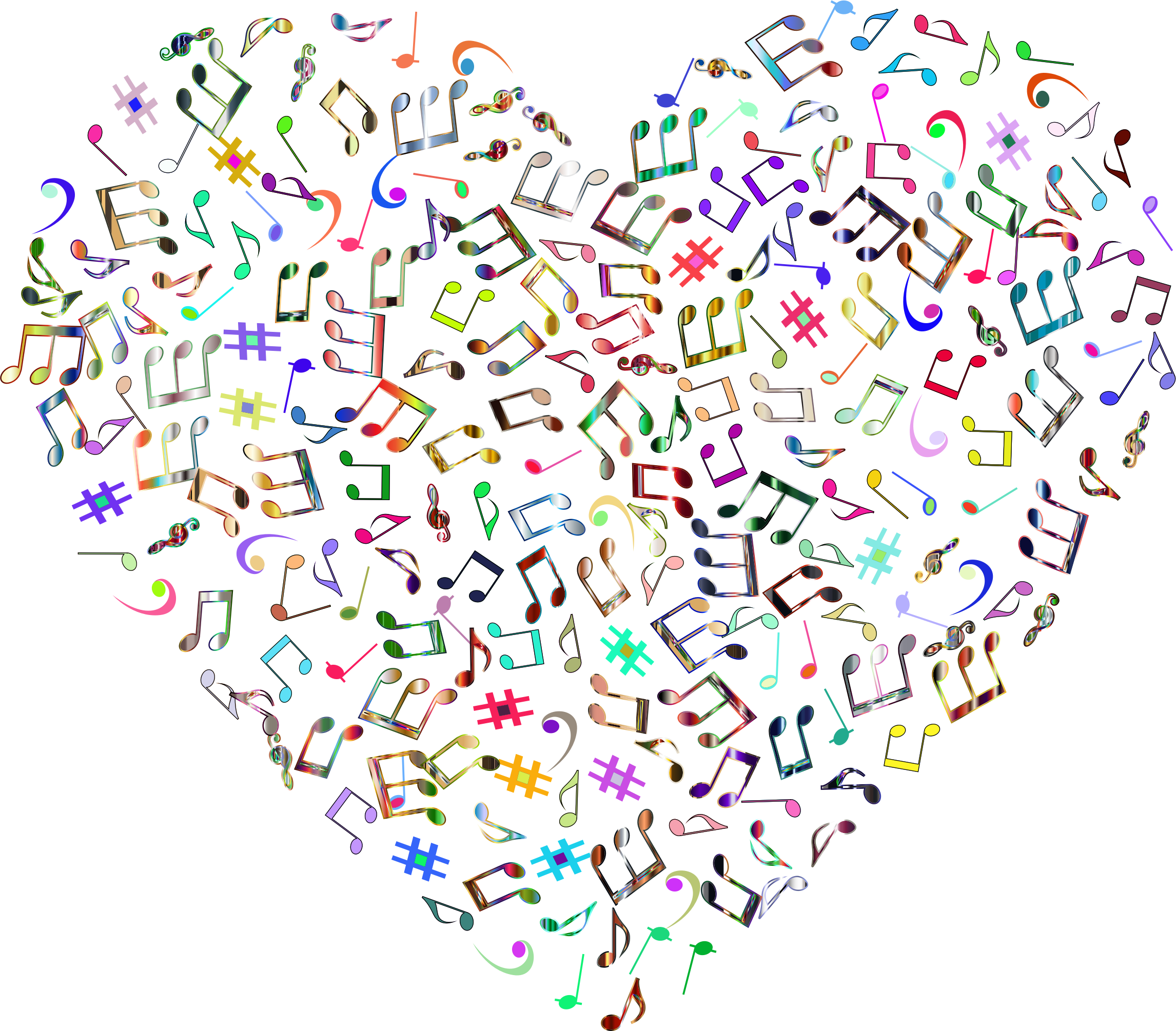 This Free Icons Png Design Of Prismatic Musical Heart (2292x2010), Png Download