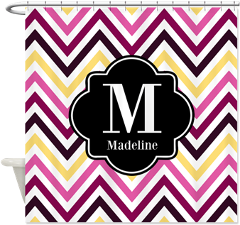 Colorful Chevron Monogram Shower Curtain Colorful Chevron - Colorful Chevron Monogram Shower Curtain (350x350), Png Download