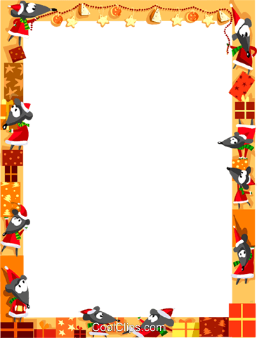 Christmas Themed Frame Royalty Free Vector Clip Art - Christmas Borders And Frames (366x480), Png Download