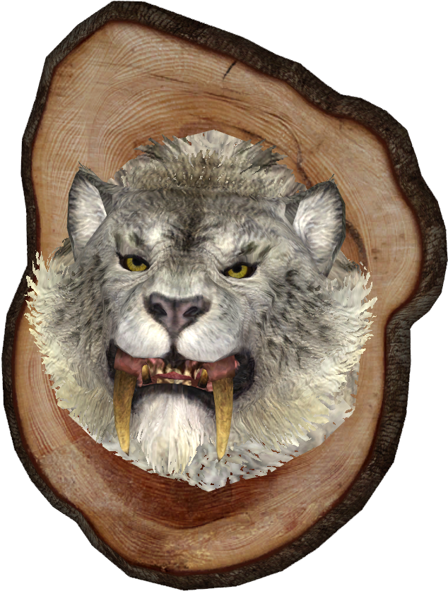 Mounted Snowy Sabre Cat Head - Skyrim Saber Cat Trophy (980x980), Png Download