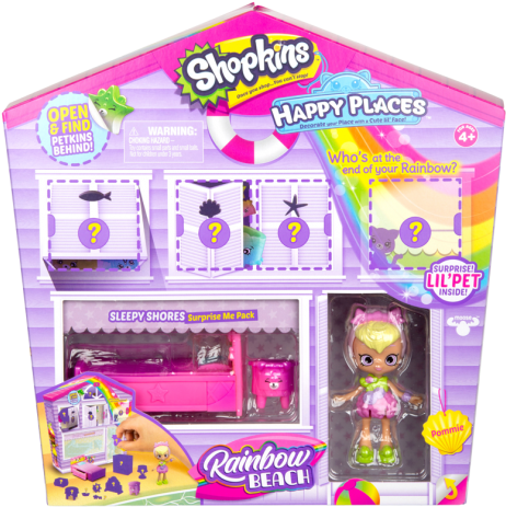 Shopkins Happy Places S5 Surprise Me Pack - Shopkins Happy Places Rainbow Beach (476x480), Png Download