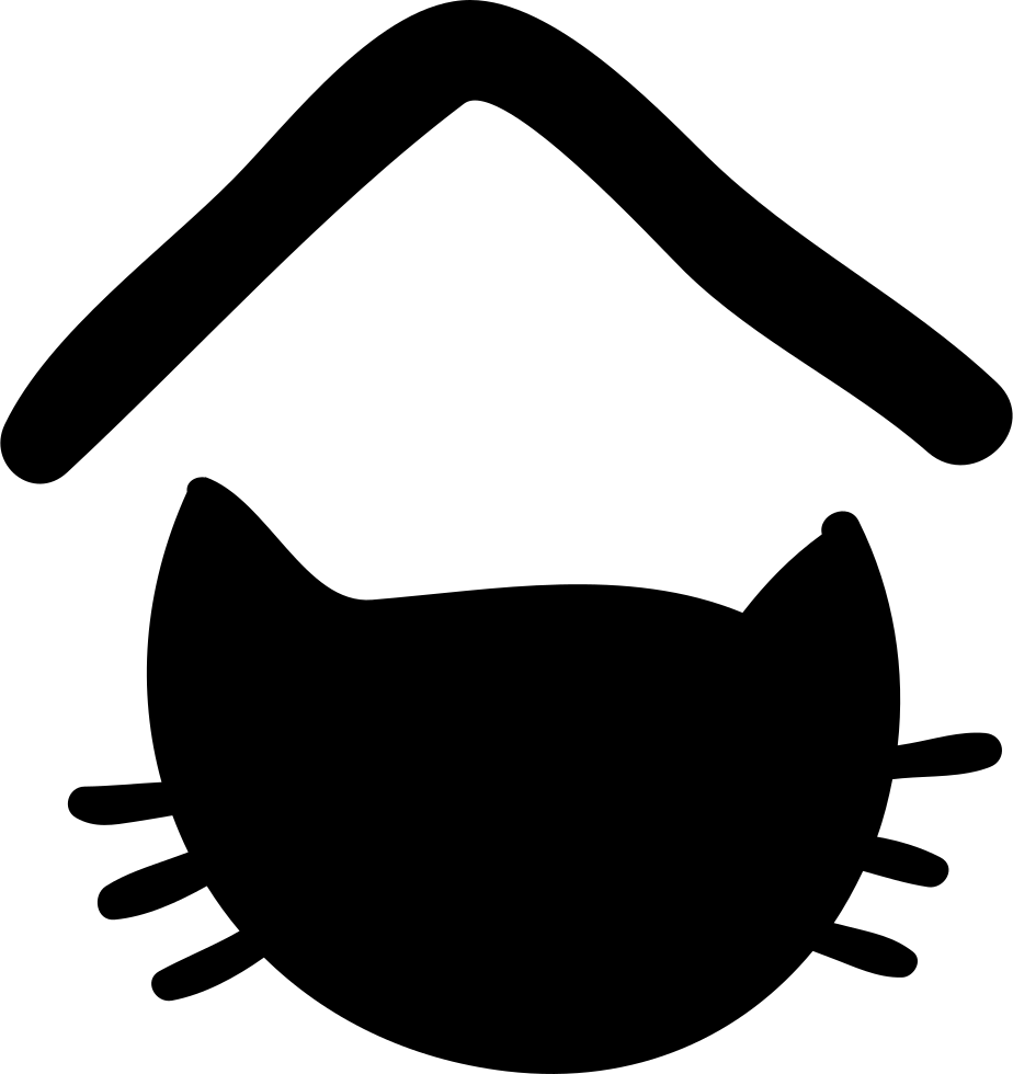 Pet Hotel Sign With Cat Head Silhouette Comments - Silhouette Cat Head Transparent (924x980), Png Download