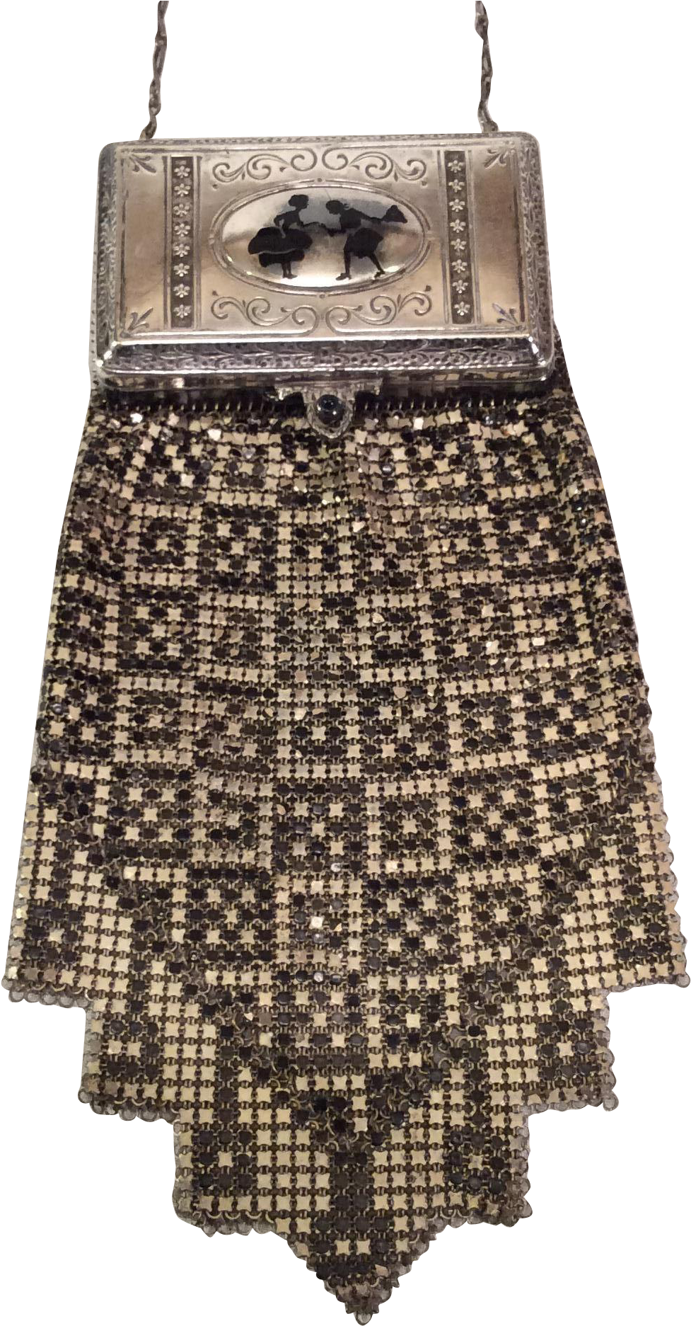 Vintage Whiting And Davis Vanity Mesh Purse Bag Lid - Skirt (1872x1872), Png Download