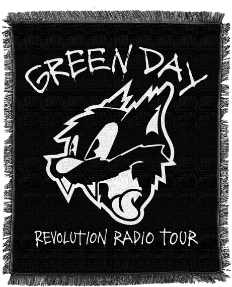 Cat Head Woven Blanket - Green Day Checker Cat (600x600), Png Download