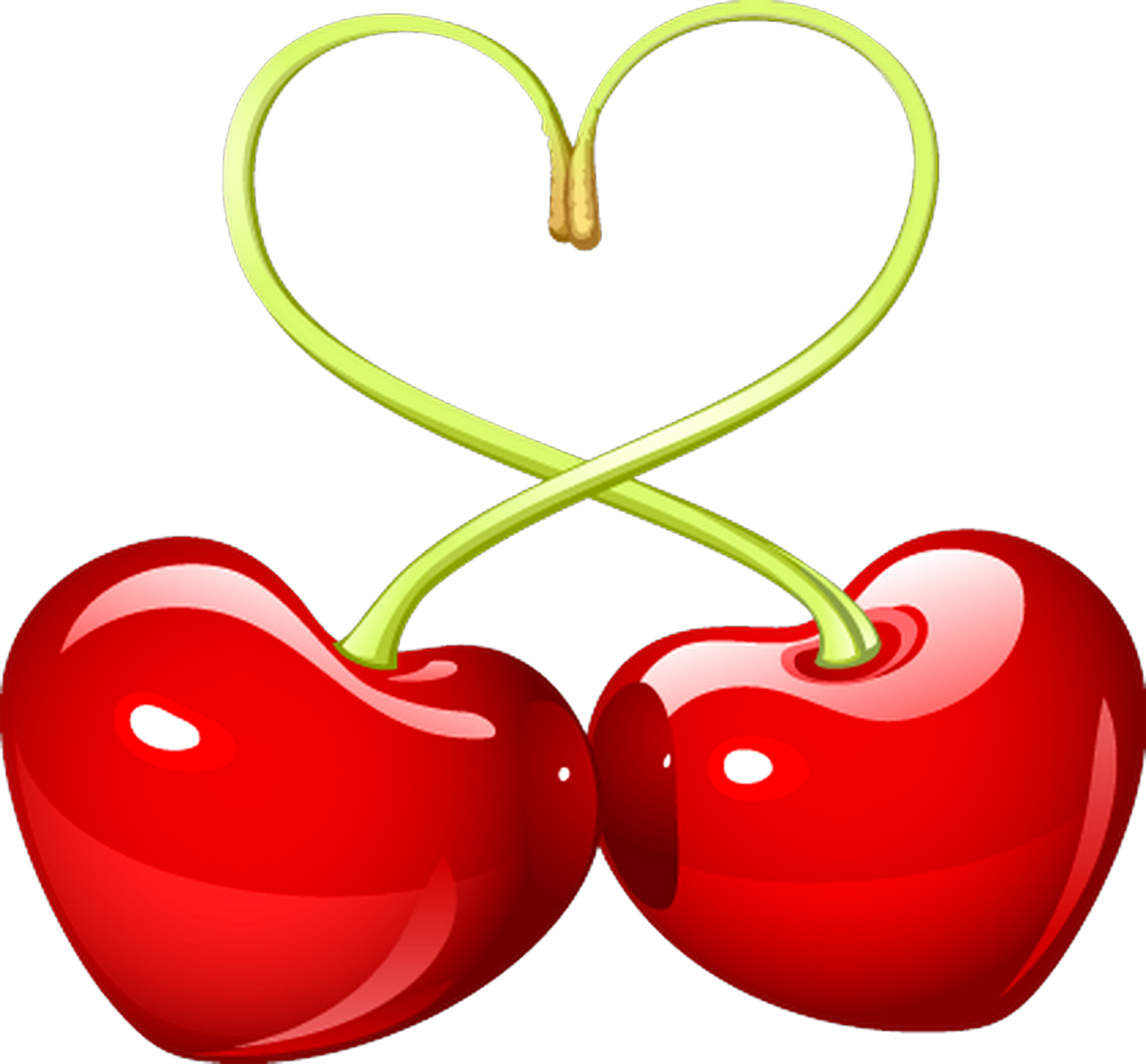Two Heart In Cherry Shape - Cherry Vector (1200x1114), Png Download