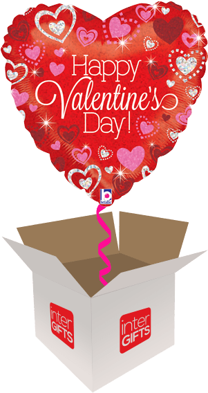 Sparkling Valentines Day - Sparkling Valentine's Day Hearts Pink & Silver (568x568), Png Download