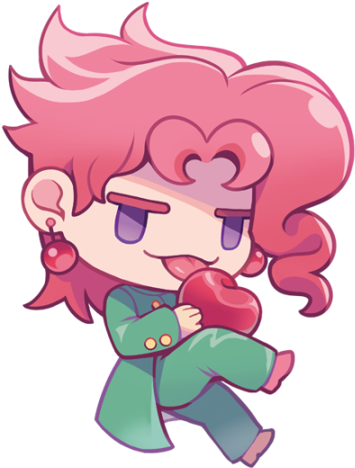 Smol Kakyoin To Match With The Jotaro Chibi Stickers - Chibi Jotaro X Kakyoin (500x585), Png Download