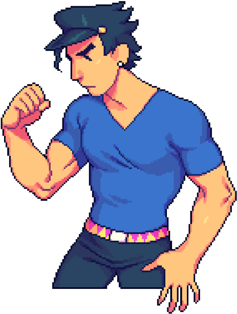 Jotaro My Son I Felt Like Pixeling A Bit After Being - Jotaro Pixel Art Transparent (500x630), Png Download