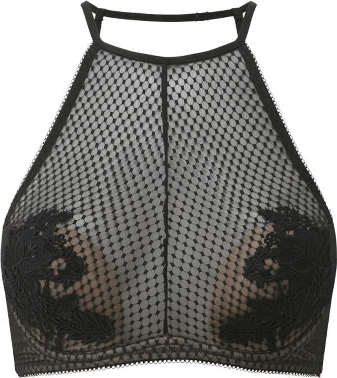 Geo Chic Bralet Product Front - Gossard 14601 Women's Geo-chic Black Embroidered Padded (800x1000), Png Download
