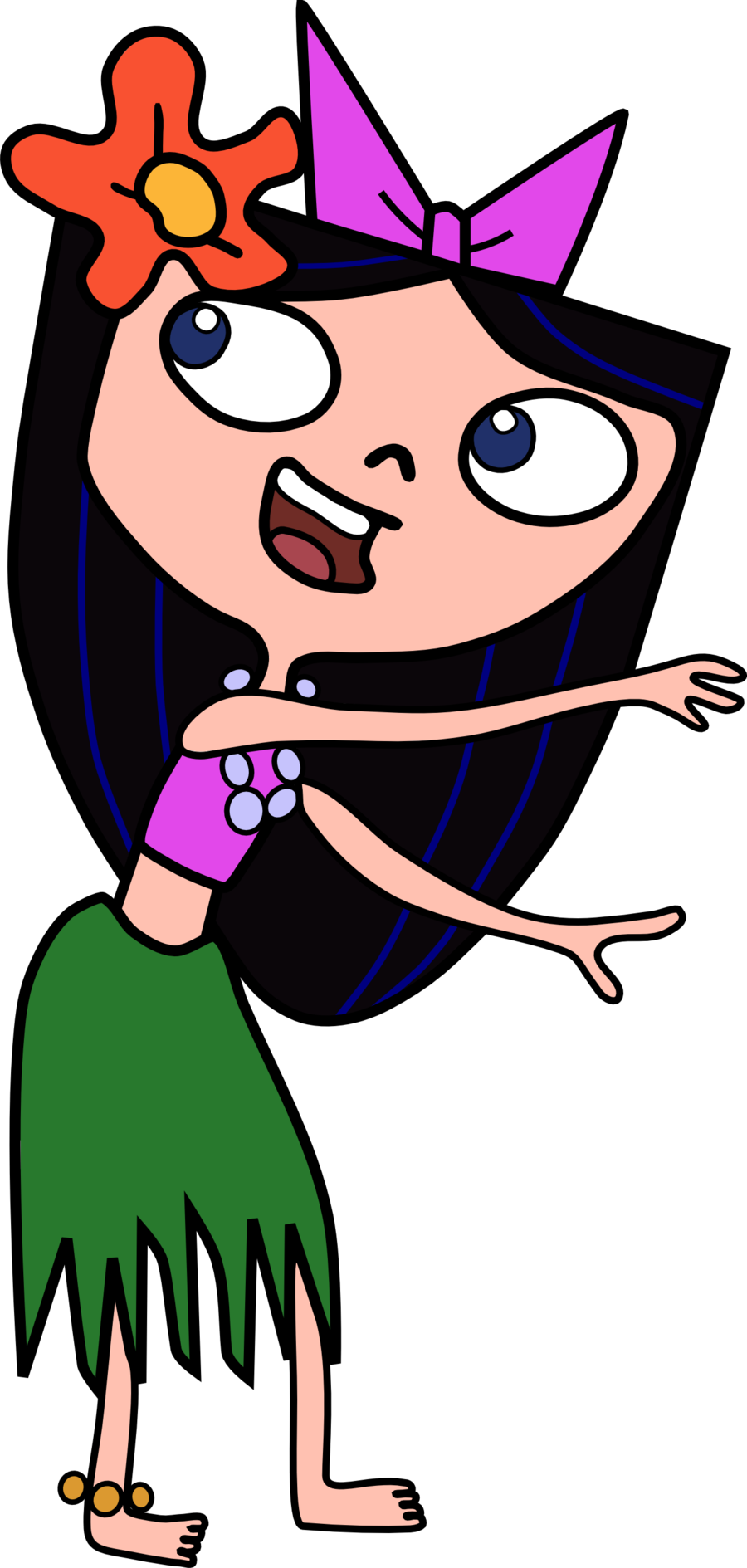Hula Dancer Isabella By Jaycasey On Clipart Library - Phineas And Ferb Isabella Hawaii (900x1889), Png Download