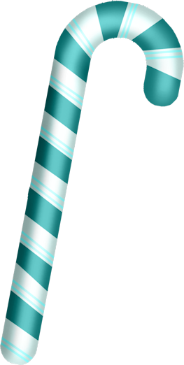 Scrapbook Winter Green Candy Cane Clipart - Blue And White Candy Cane (263x522), Png Download
