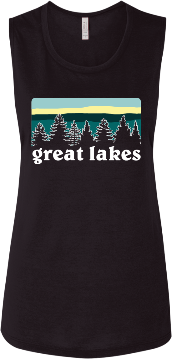 Great Lakes Treeline Ladies' Flowy Muscle - Active Tank (1155x1155), Png Download
