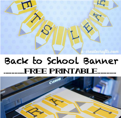 Free Printable Back To School Pencil Banner - Let's Move! (420x400), Png Download