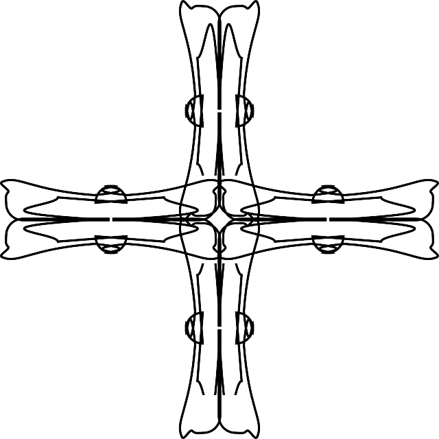 Outline, Cross, Crosses, Christian, Religion, Sacred - Greek Cross (640x640), Png Download