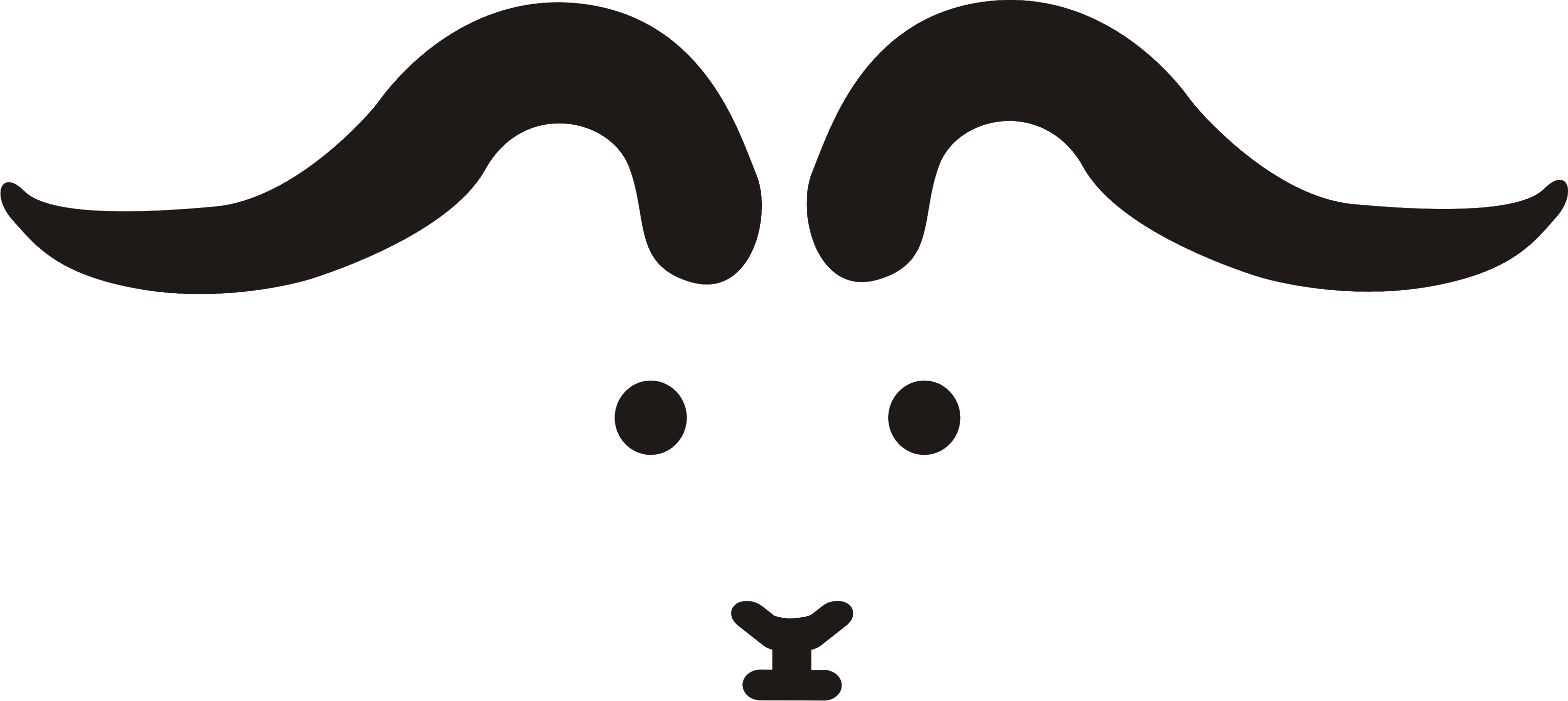 Goat Horns - Goat (3067x1372), Png Download