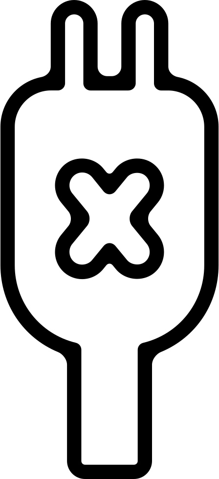 Plug Connector With A Cross Outline Comments - Electrical Connector (448x980), Png Download