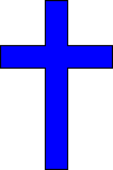Clip Art Small Cross Clipart - Clipart Blue Cross (396x592), Png Download