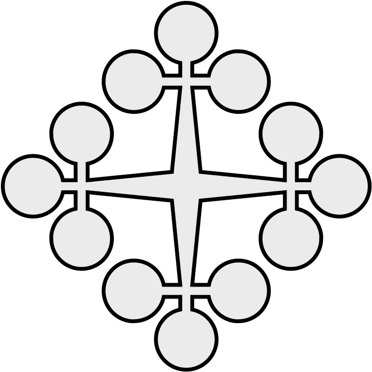 Coa Illustration Cross Bottony - Carbon (768x768), Png Download