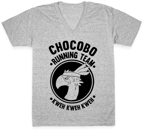 Chocobo Running Team Kweh V-neck Tee Shirt - T Shirt Design For Baking (484x484), Png Download