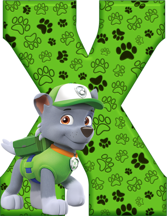 *✿**✿*x*✿**✿*de Alfabeto Decorativo - Alfabeto Da Patrulha Canina (572x736), Png Download