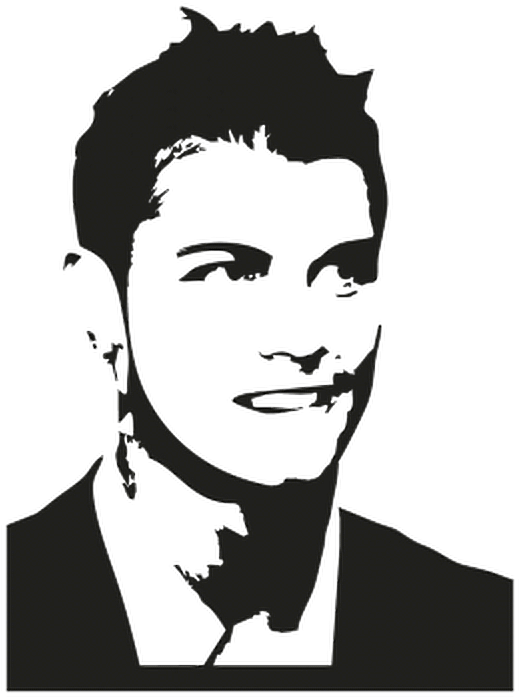 Report Abuse - Ronaldo Black And White Drawing (542x720), Png Download