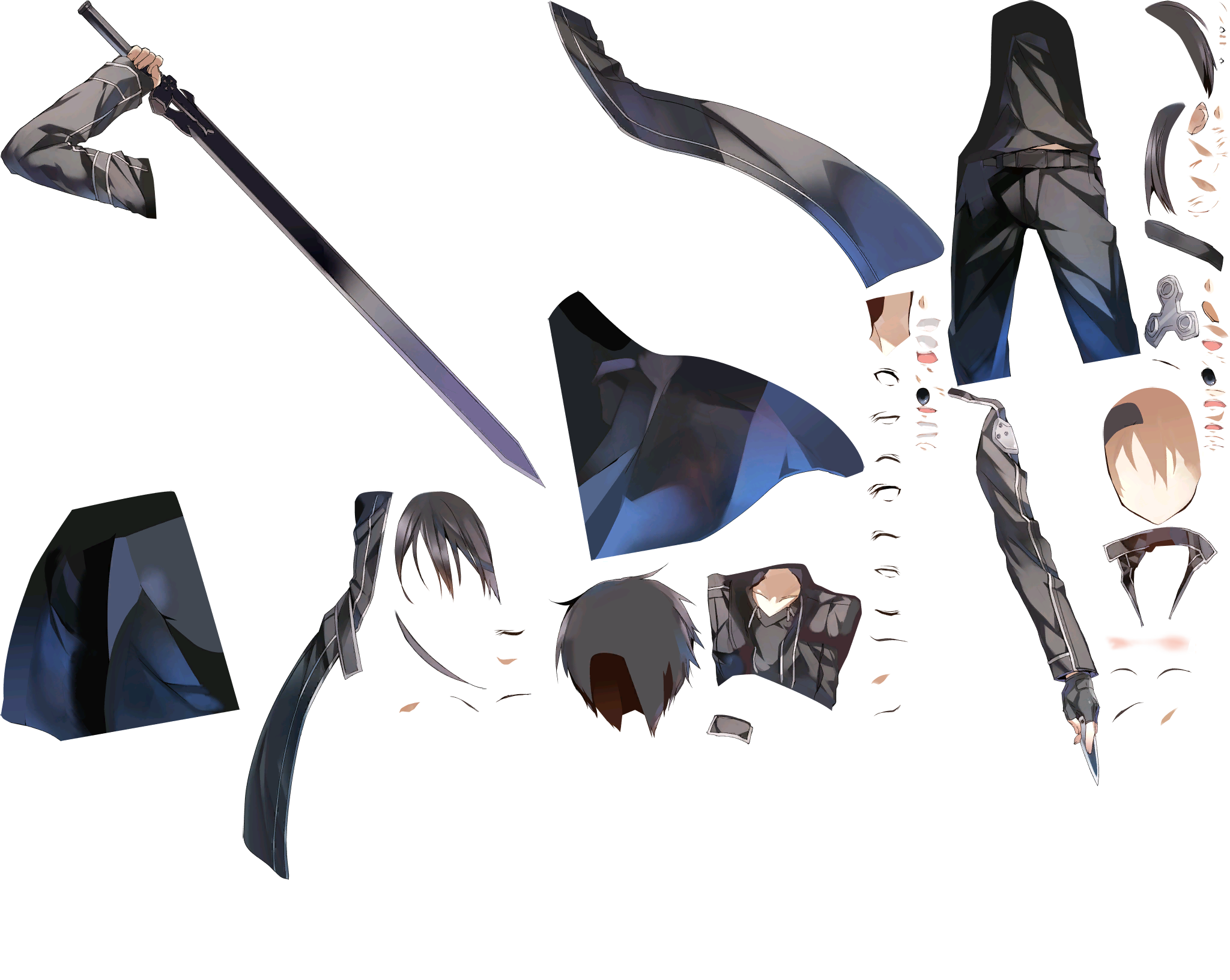 Click For Full Sized Image Kirito - Cartoon (2048x1632), Png Download