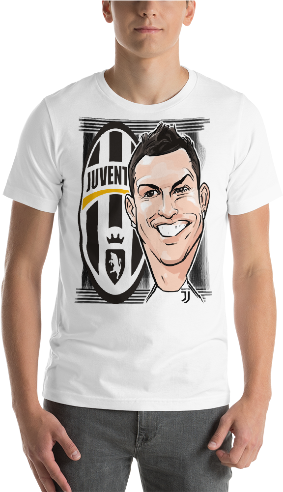 Cristiano Ronaldo Cr7 Cartoon Caricature Juventus Fc - Beard Design T Shirt Printing (1000x1000), Png Download