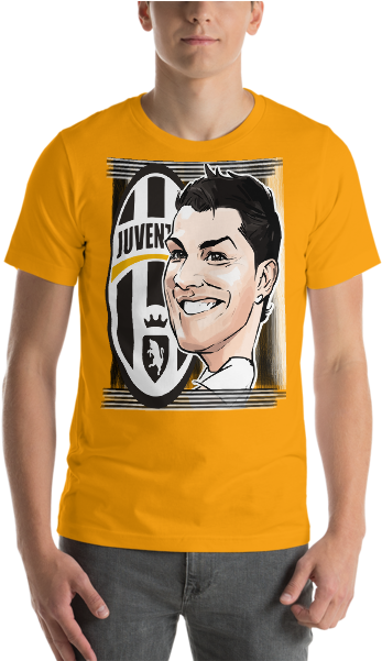 Cristiano Ronaldo Cr7 Caricature Cartoon Juventus Fc - T-shirt (600x600), Png Download