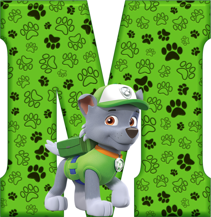 *✿**✿*m*✿**✿*de Alfabeto Decorativo - Rocky Paw Patrol Alphabet (713x736), Png Download