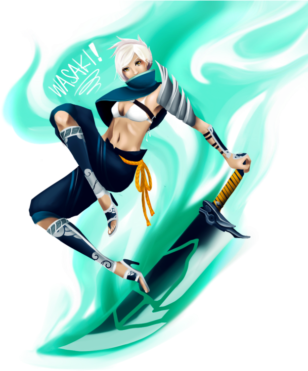 Riven Stole Yasuo Armor - Riven And Yasuo Cute (630x755), Png Download
