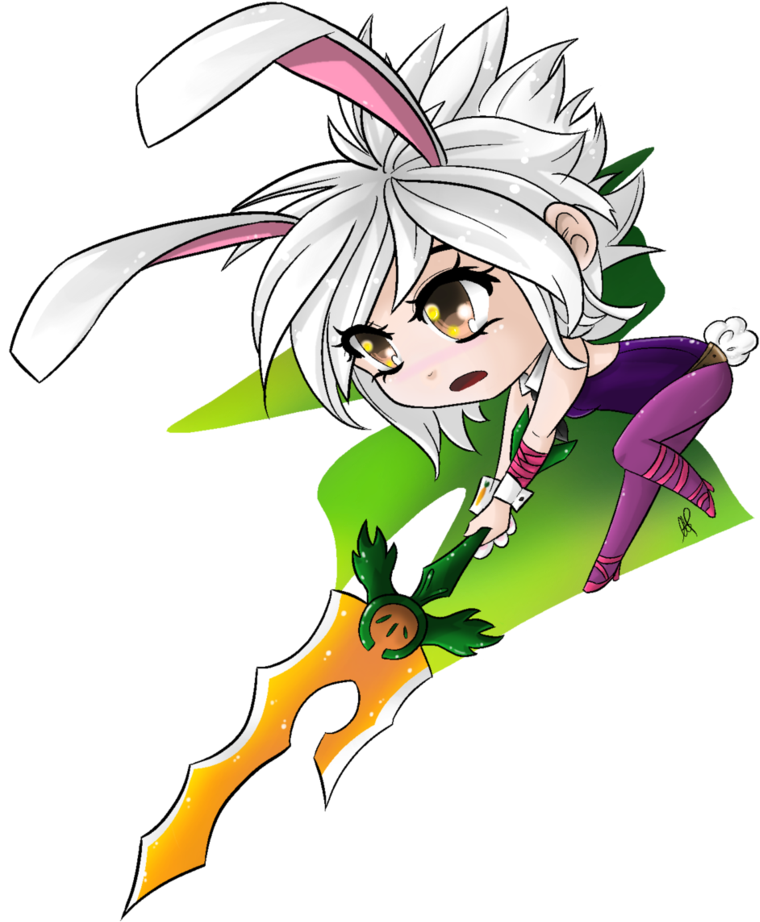 Rengar Drawing Dragon Blade Riven Jpg Black And White - Battle Bunny Riven Drawing Chibi (826x966), Png Download