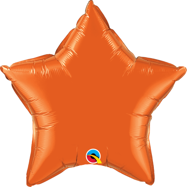 20 Orange Star Foil Balloon - Green Star Foil Balloon (600x600), Png Download