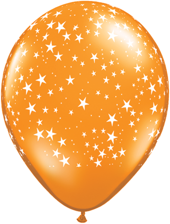 Orange Star A Round - Qualatex Jewel Assortment Stars Around (342x451), Png Download