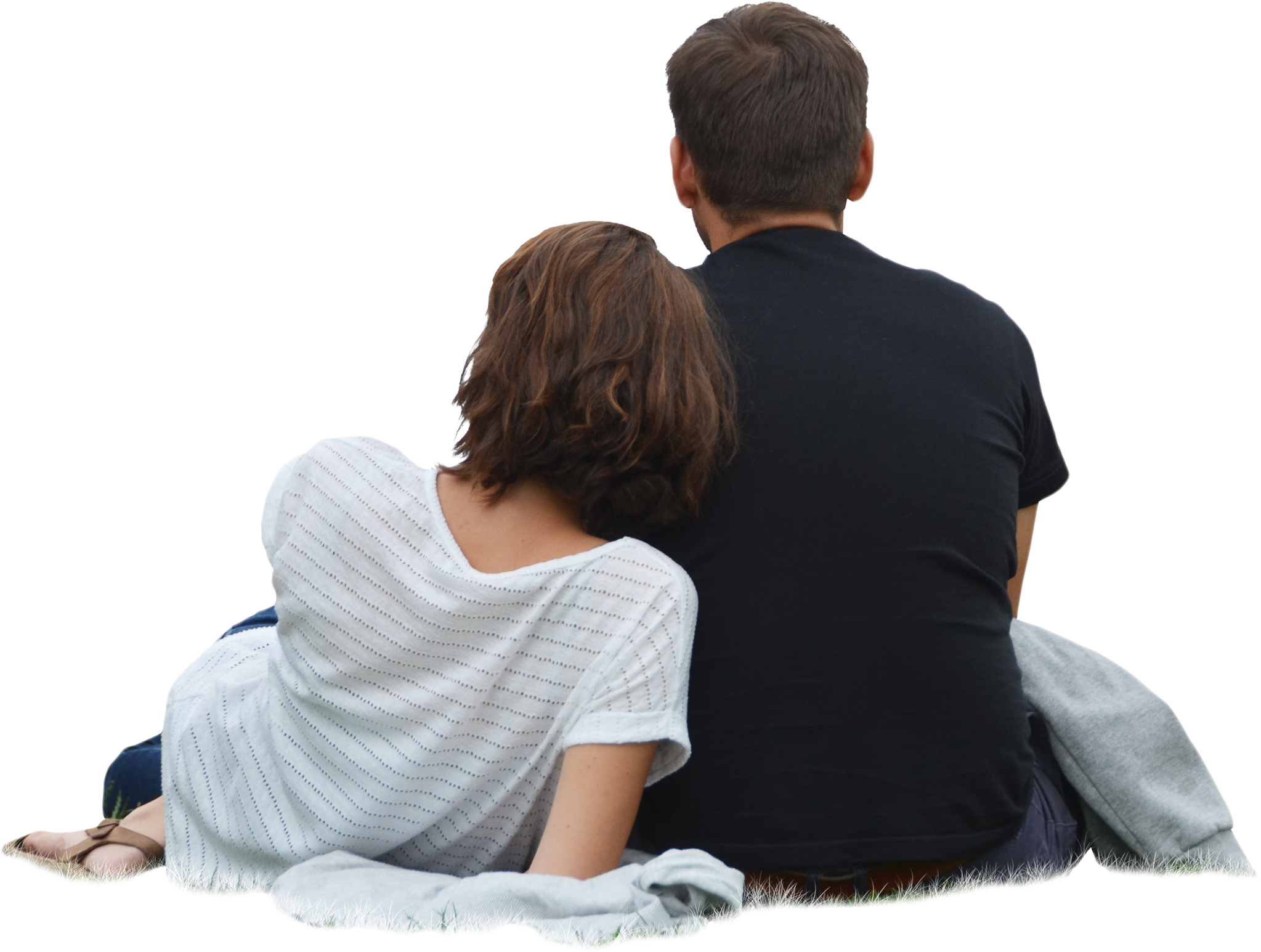 Couple Sitting Back Png (2048x2048), Png Download