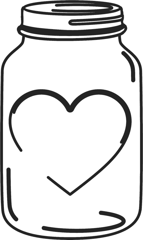 Mason Jar Stamp With Heart - Jar Png (476x800), Png Download